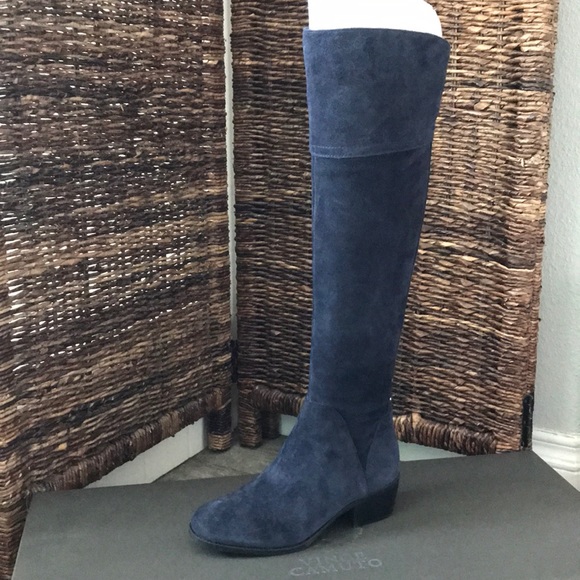 Vince Camuto Briella Over-The-Knee Leather Boot - Blue